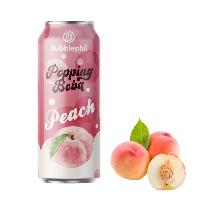 Peach Sparkling Water Popping Boba